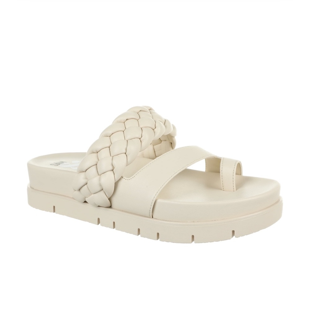 Women’s Sandals - Sam & Libby Adelia Braided Footbed Sandal - Cream - Size 10